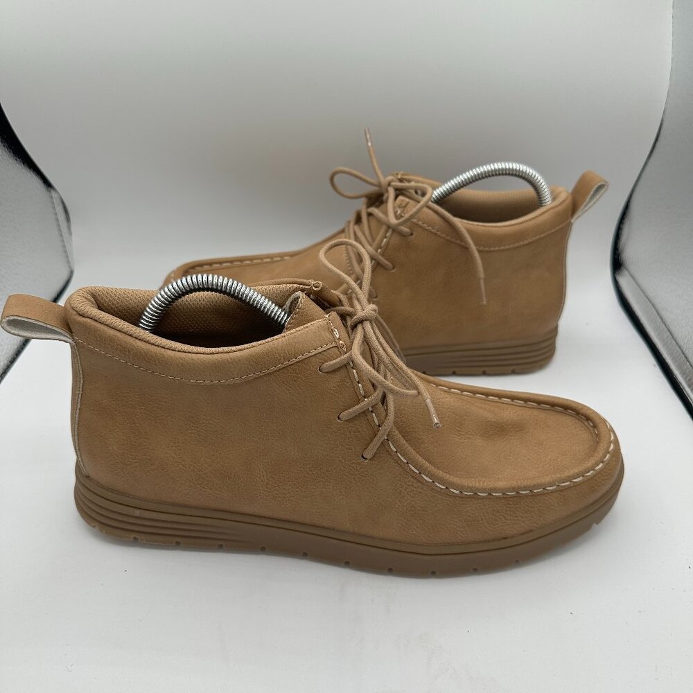 Old Navy Cognac Faux-Leather Deck Boots Men's 9.5